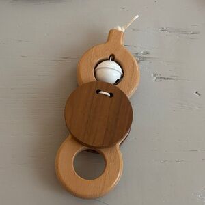 Wooden Baby Rattle with White Bell